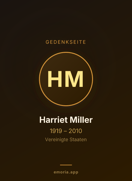 Gedenkportrait von Harriet Miller