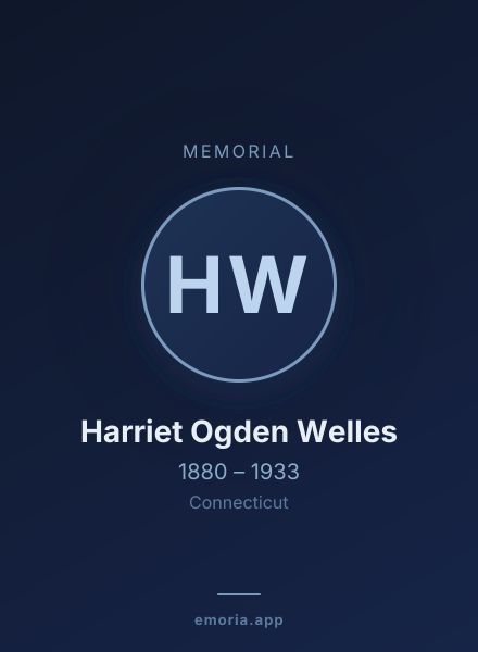 Memorial portrait of Harriet Ogden Welles