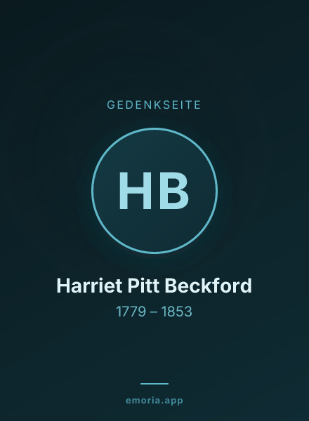 Gedenkportrait von Harriet Pitt Beckford