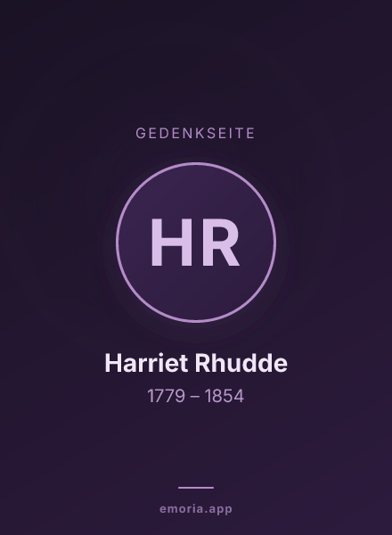 Gedenkportrait von Harriet Rhudde