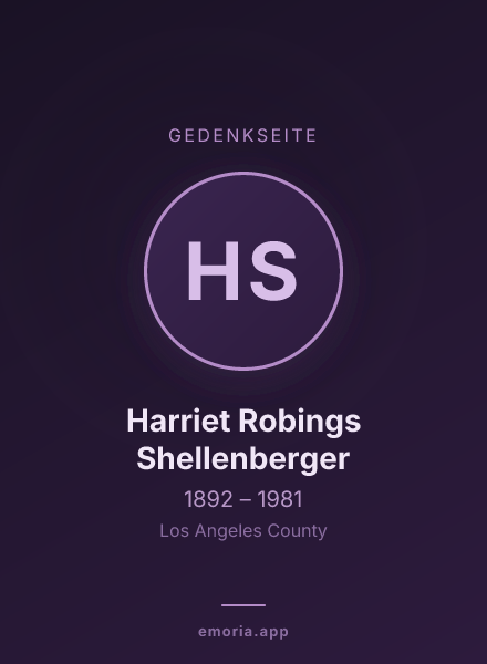 Gedenkportrait von Harriet Robings Shellenberger