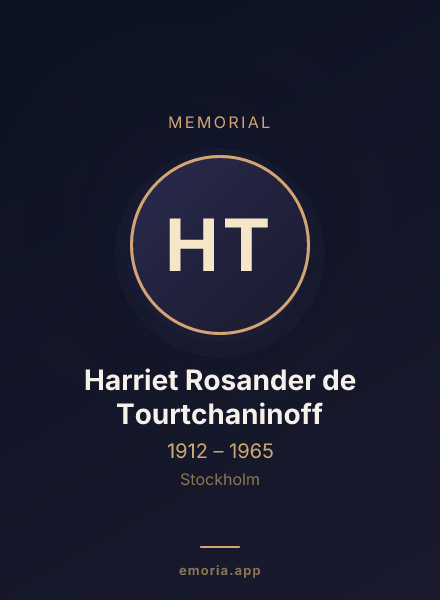 Memorial portrait of Harriet Rosander de Tourtchaninoff