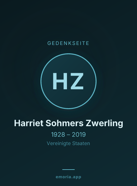 Gedenkportrait von Harriet Sohmers Zwerling