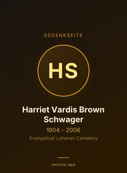 Gedenkportrait von Harriet Vardis Brown Schwager