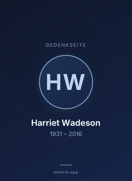 Gedenkportrait von Harriet Wadeson