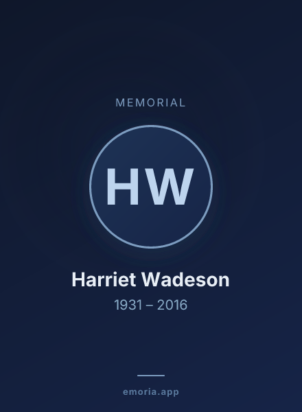 Memorial portrait of Harriet Wadeson