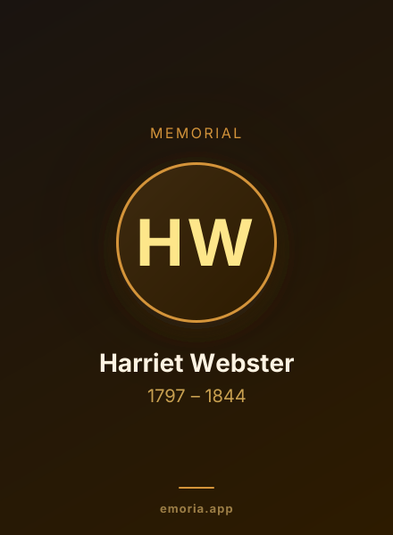Memorial portrait of Harriet Webster