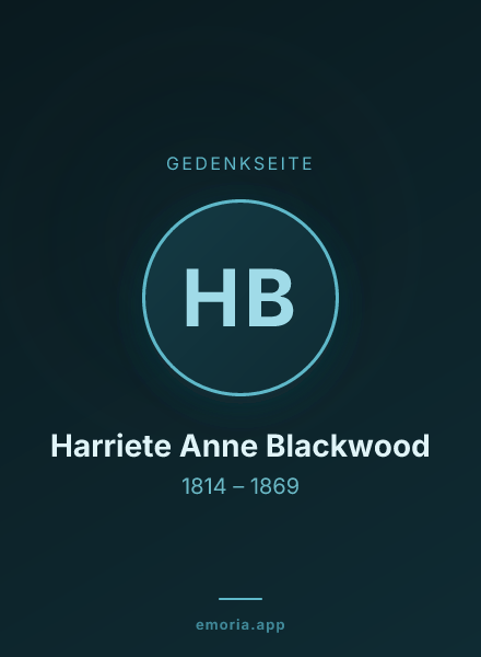 Gedenkportrait von Harriete Anne Blackwood