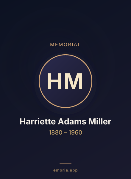 Memorial portrait of Harriette Adams Miller