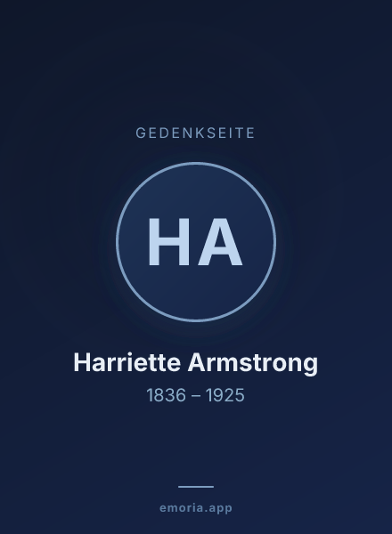 Gedenkportrait von Harriette Armstrong