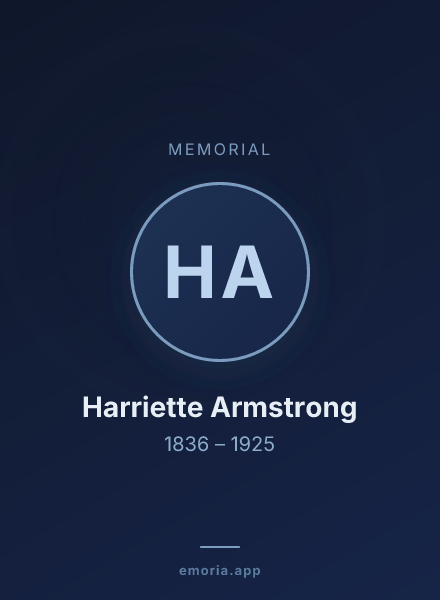 Memorial portrait of Harriette Armstrong