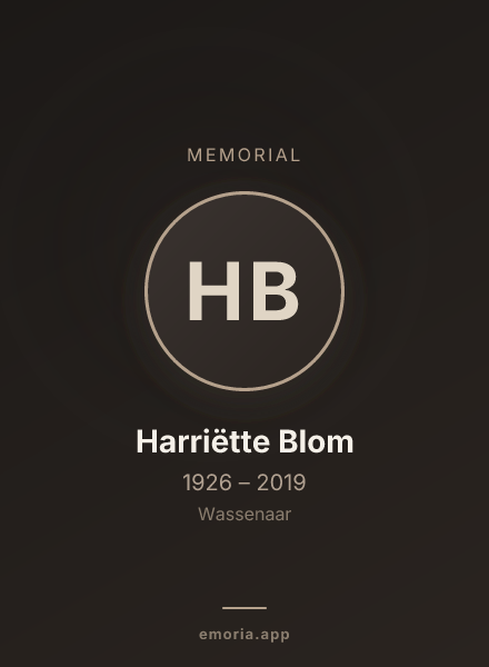 Memorial portrait of Harriëtte Blom