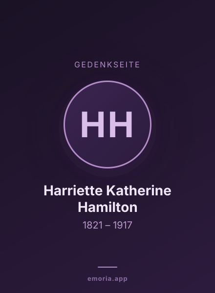 Gedenkportrait von Harriette Katherine Hamilton