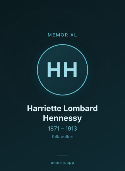 Memorial portrait of Harriette Lombard Hennessy