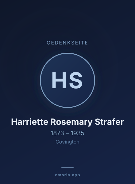 Gedenkportrait von Harriette Rosemary Strafer