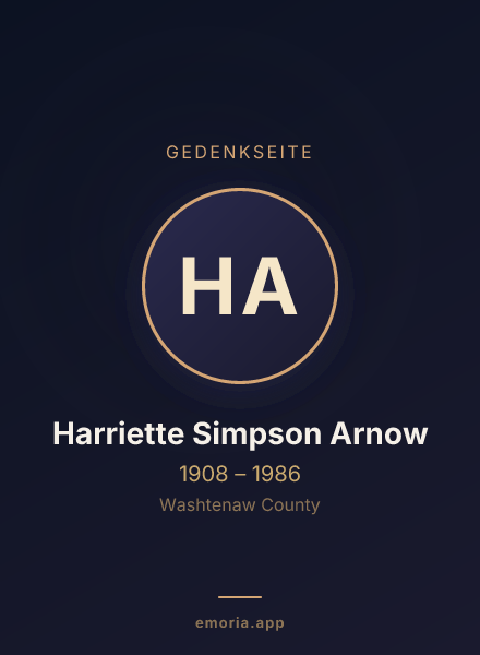 Gedenkportrait von Harriette Simpson Arnow