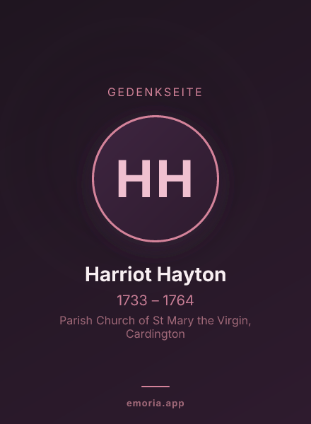 Gedenkportrait von Harriot Hayton