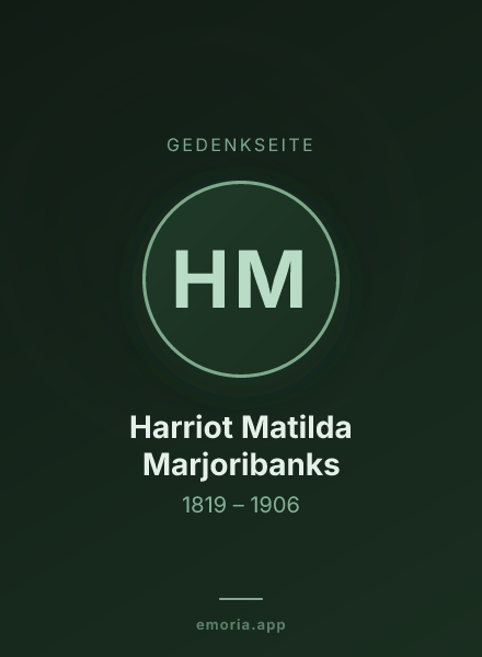 Gedenkportrait von Harriot Matilda Marjoribanks