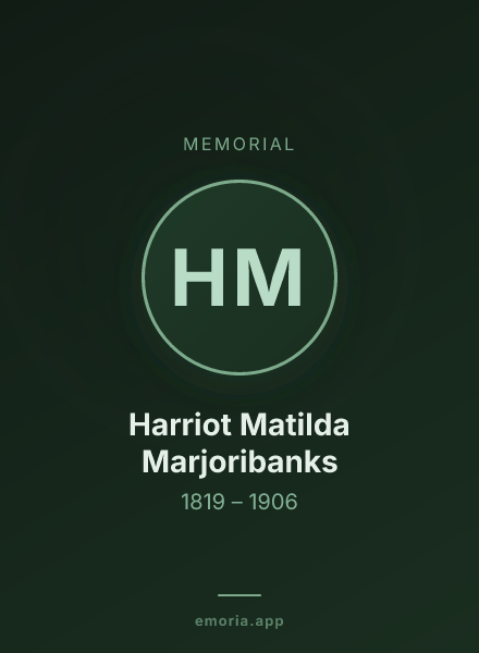 Memorial portrait of Harriot Matilda Marjoribanks