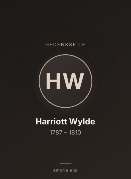 Gedenkportrait von Harriott Wylde
