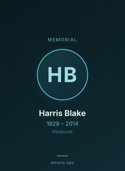 Memorial portrait of Harris Blake