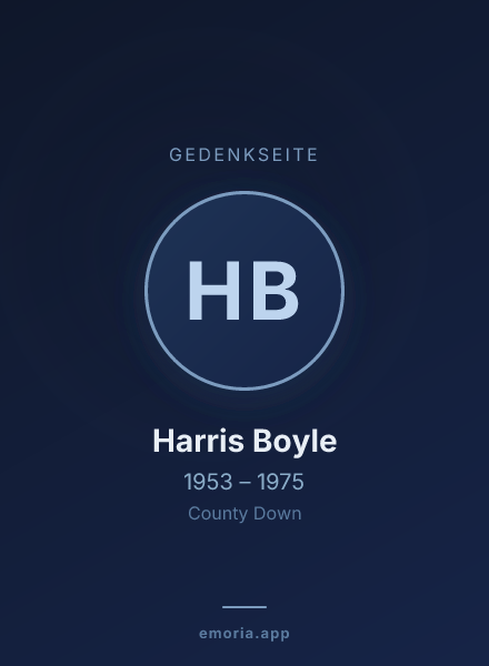 Gedenkportrait von Harris Boyle