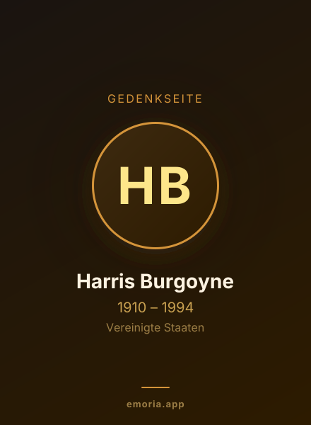 Gedenkportrait von Harris Burgoyne