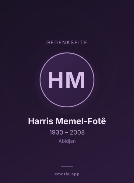 Gedenkportrait von Harris Memel-Fotê