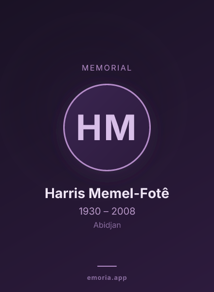Memorial portrait of Harris Memel-Fotê