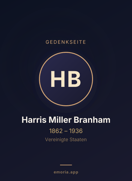 Gedenkportrait von Harris Miller Branham