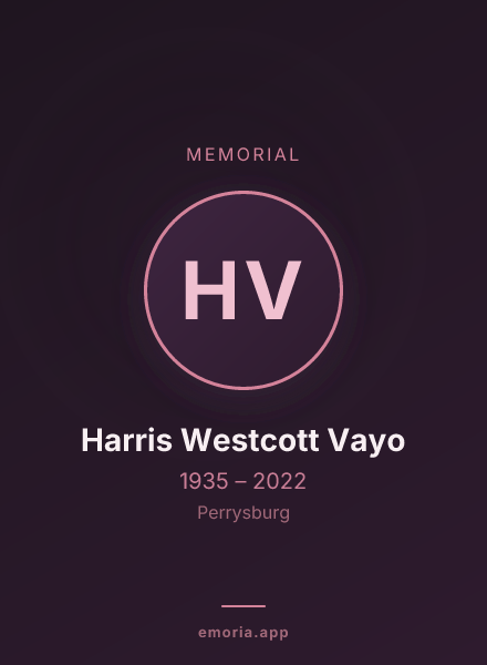 Memorial portrait of Harris Westcott Vayo