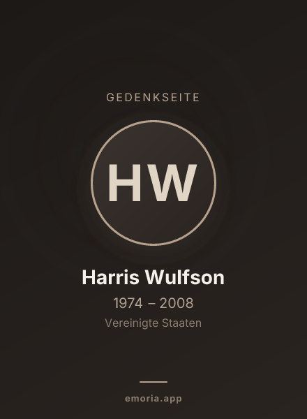 Gedenkportrait von Harris Wulfson