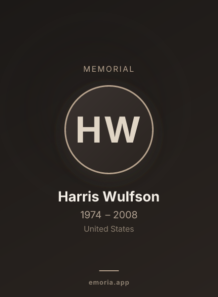 Memorial portrait of Harris Wulfson