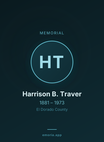 Memorial portrait of Harrison B. Traver