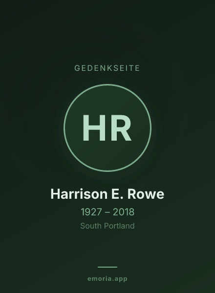 Gedenkportrait von Harrison E. Rowe