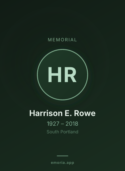 Memorial portrait of Harrison E. Rowe