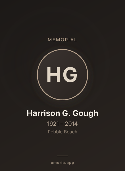 Memorial portrait of Harrison G. Gough
