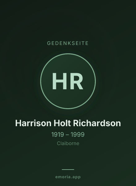 Gedenkportrait von Harrison Holt Richardson