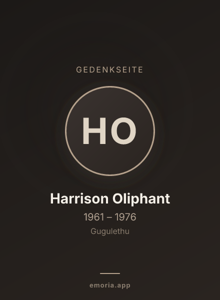 Gedenkportrait von Harrison Oliphant