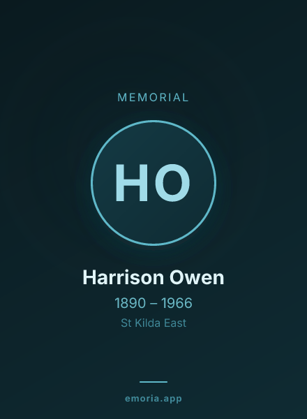 Memorial portrait of Harrison Owen