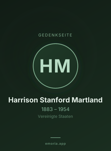 Gedenkportrait von Harrison Stanford Martland