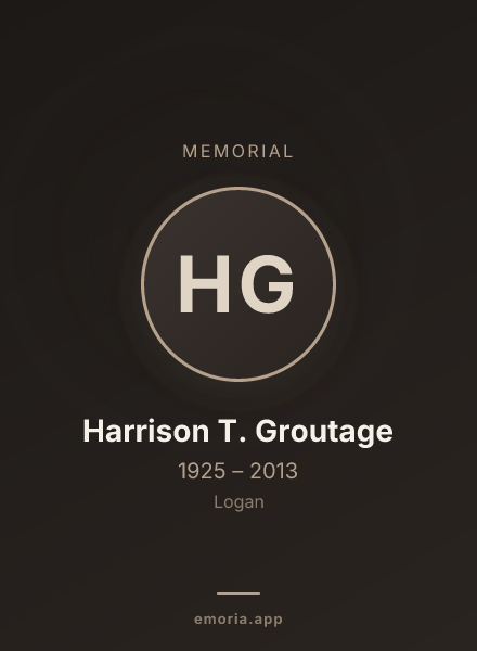 Memorial portrait of Harrison T. Groutage