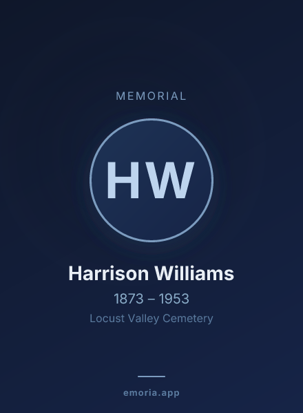 Memorial portrait of Harrison Williams