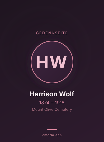 Gedenkportrait von Harrison Wolf