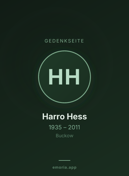 Gedenkportrait von Harro Hess