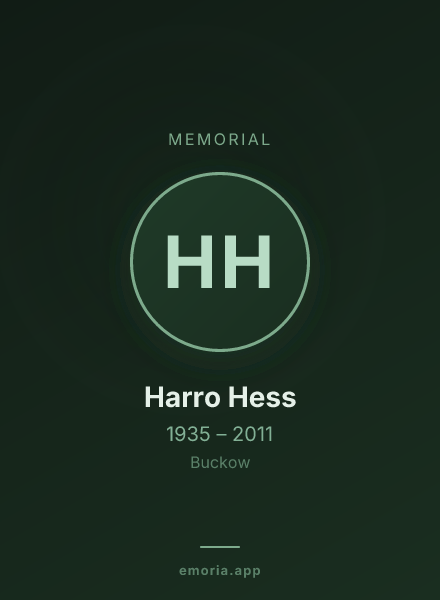 Memorial portrait of Harro Hess