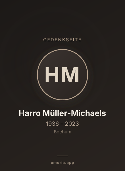 Gedenkportrait von Harro Müller-Michaels