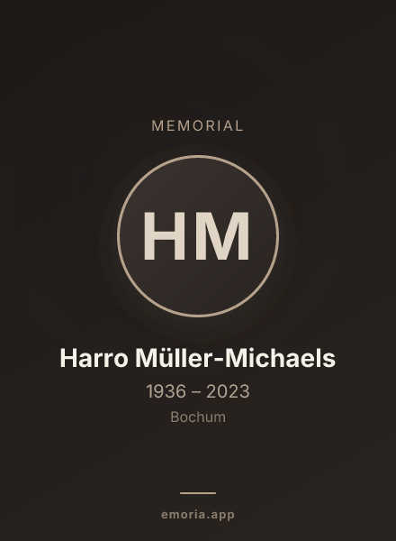 Memorial portrait of Harro Müller-Michaels