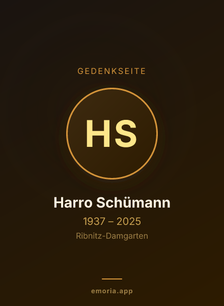 Gedenkportrait von Harro Schümann