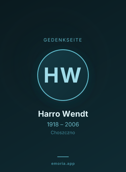 Gedenkportrait von Harro Wendt